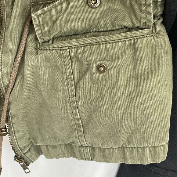 Sebby Military Utility Jacket Sweatshirt Medium Olive Army Green 90s Grunge - Picture 12 of 16